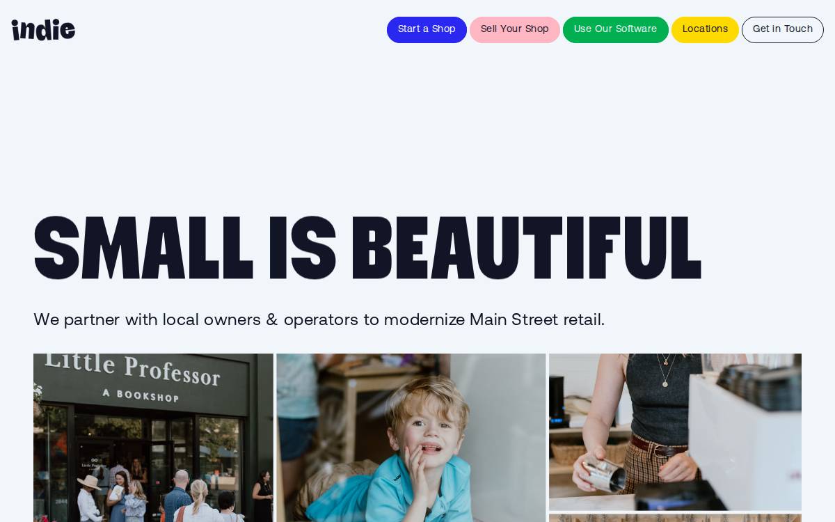 Indieshops website preview