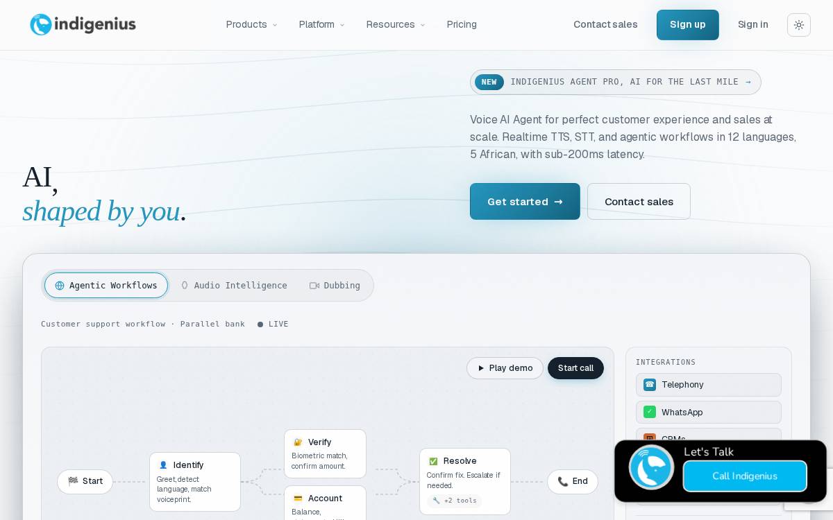 Indigenius AI website preview