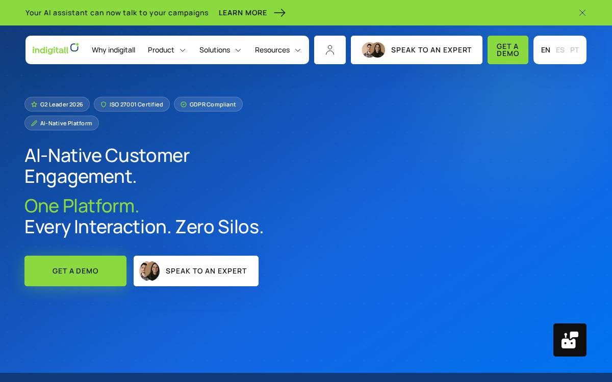 indigitall website preview