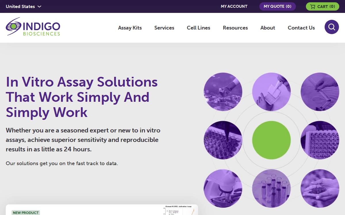 Indigo Biosciences website preview