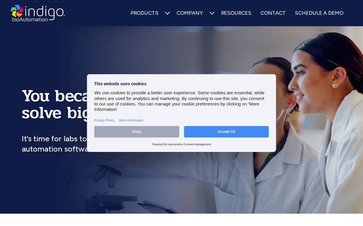 Indigobio website preview