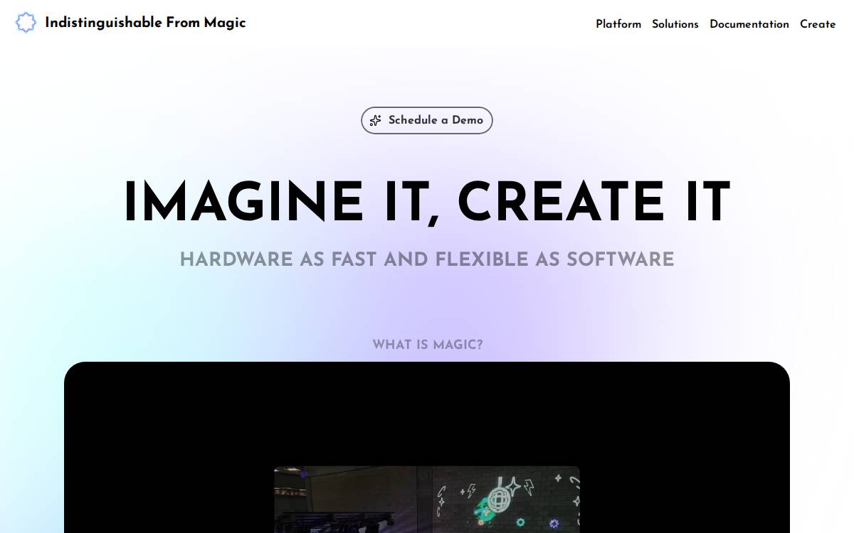 Indistinguishable From Magic website preview