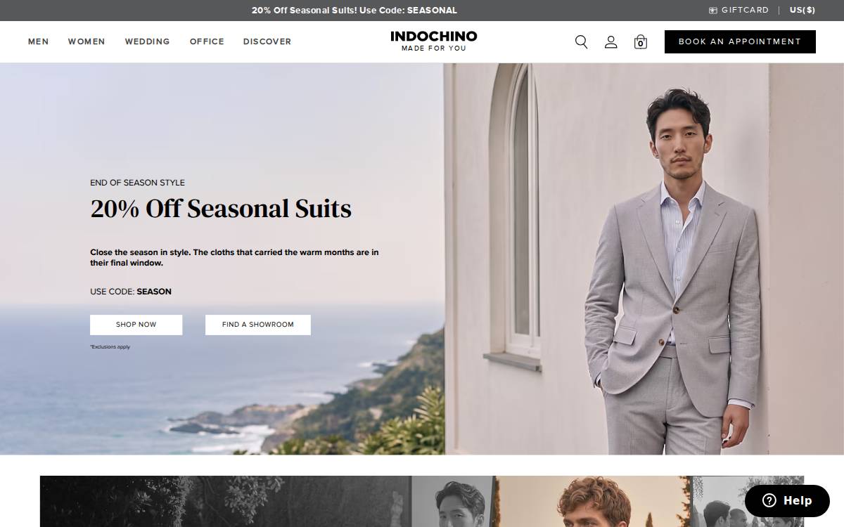 Indochino website preview