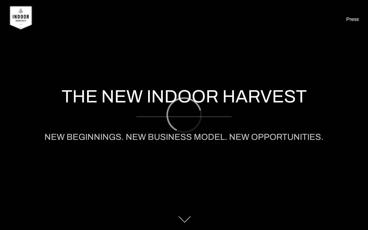 Indoor Harvest website preview