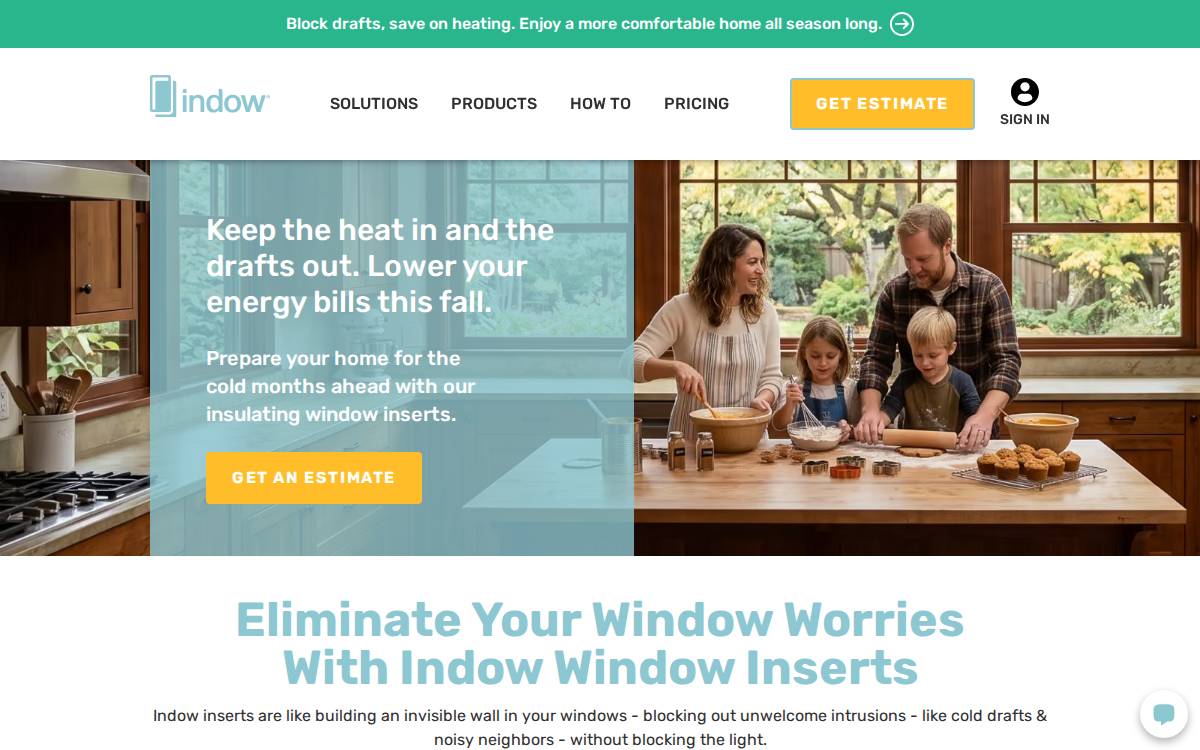Indow Windows website preview