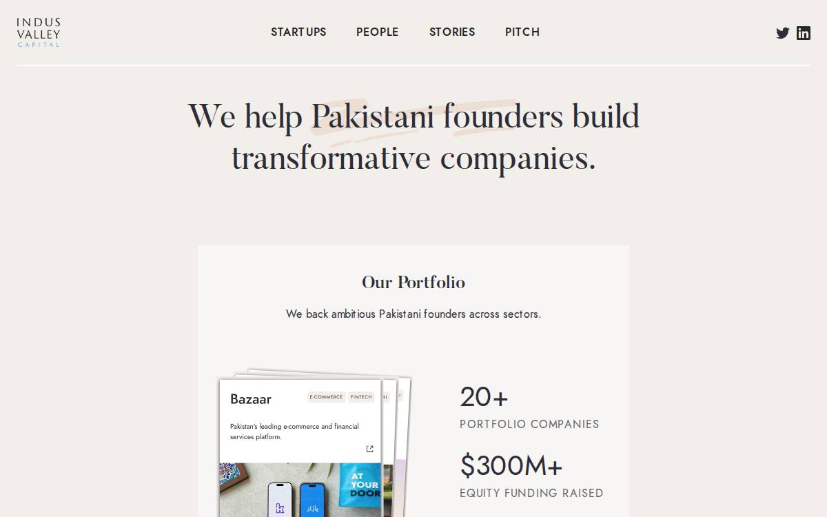 Indus website preview