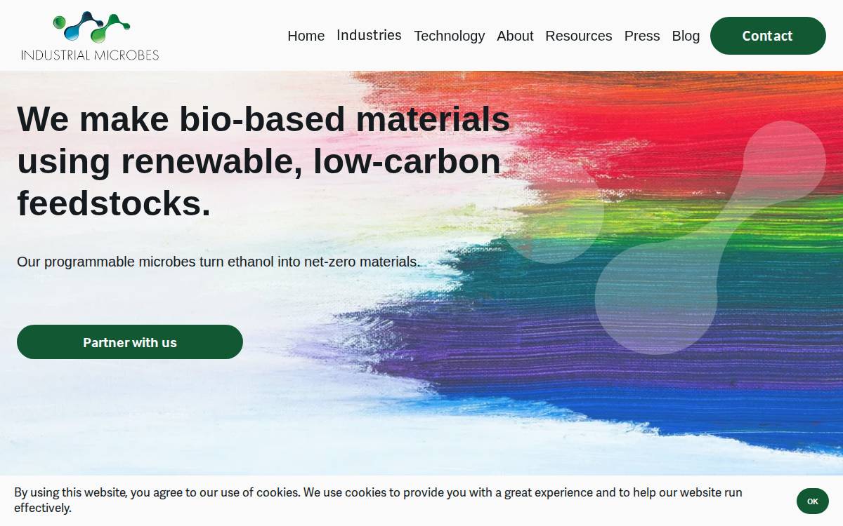 Industrial Microbes website preview