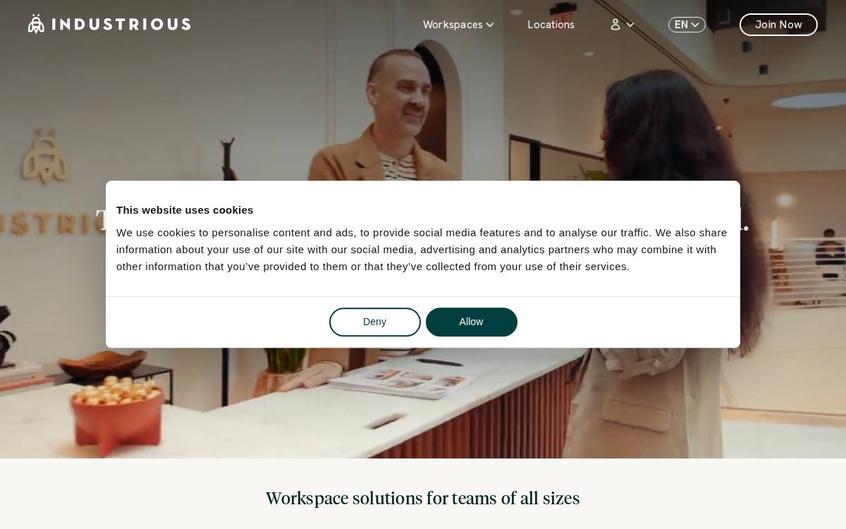 Industrious website preview
