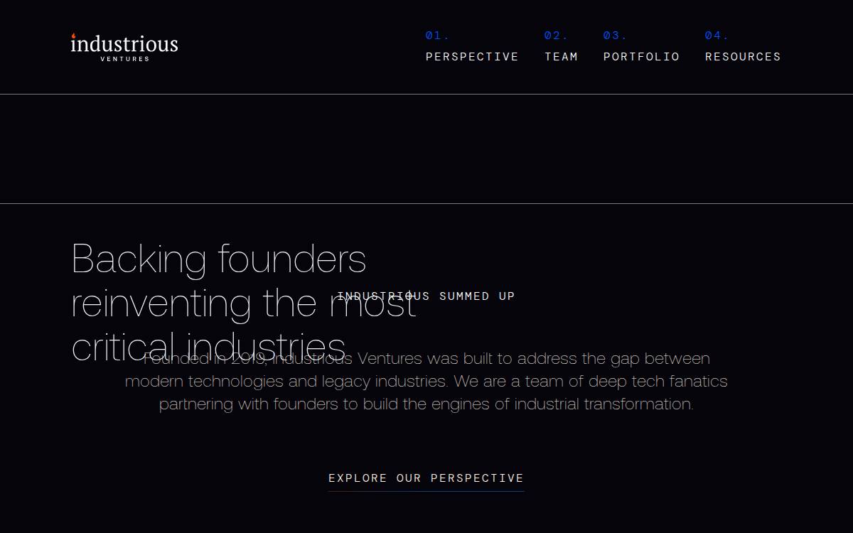 Industrious website preview