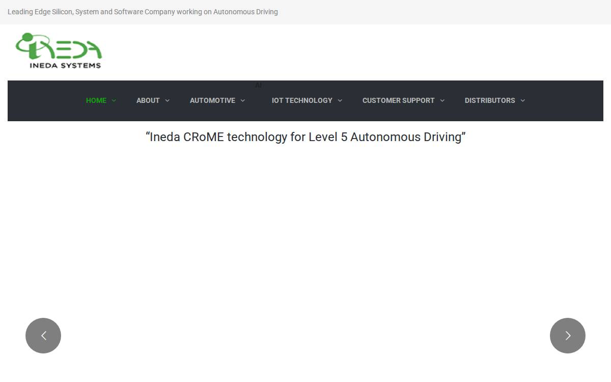 Ineda Systems website preview