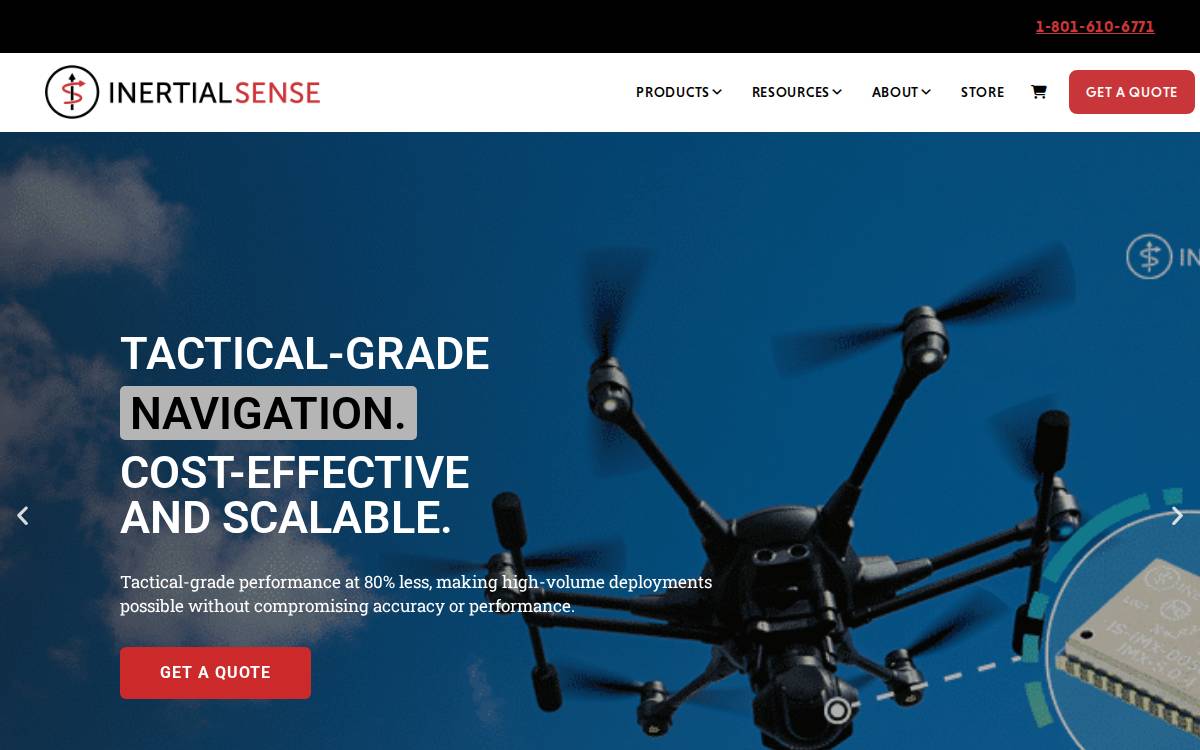 Inertial Sense website preview