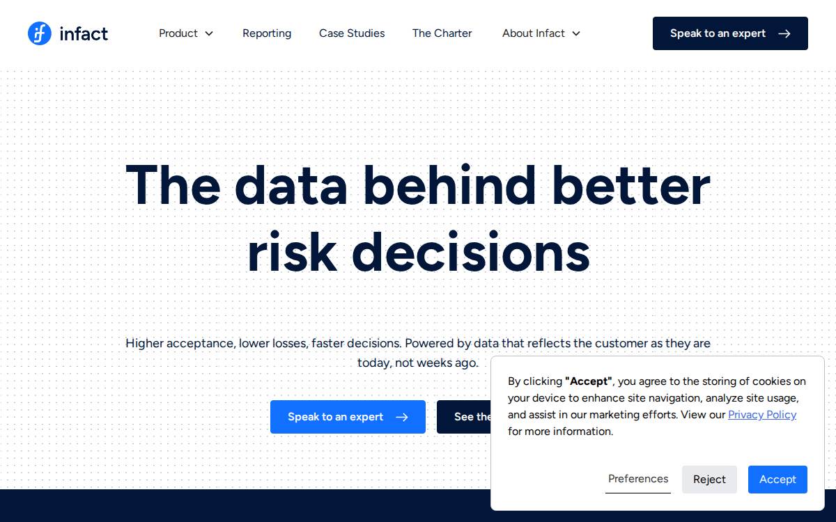 Infact website preview