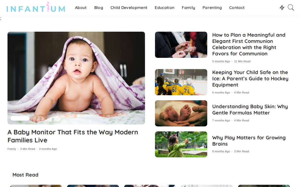 Infantium website preview