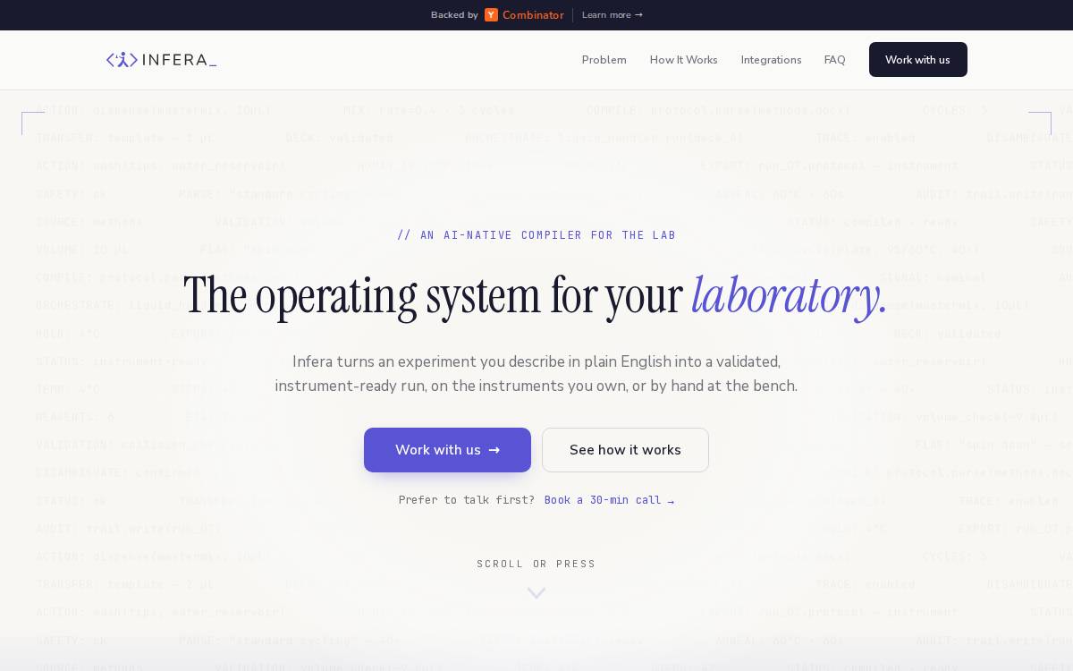 Infera website preview