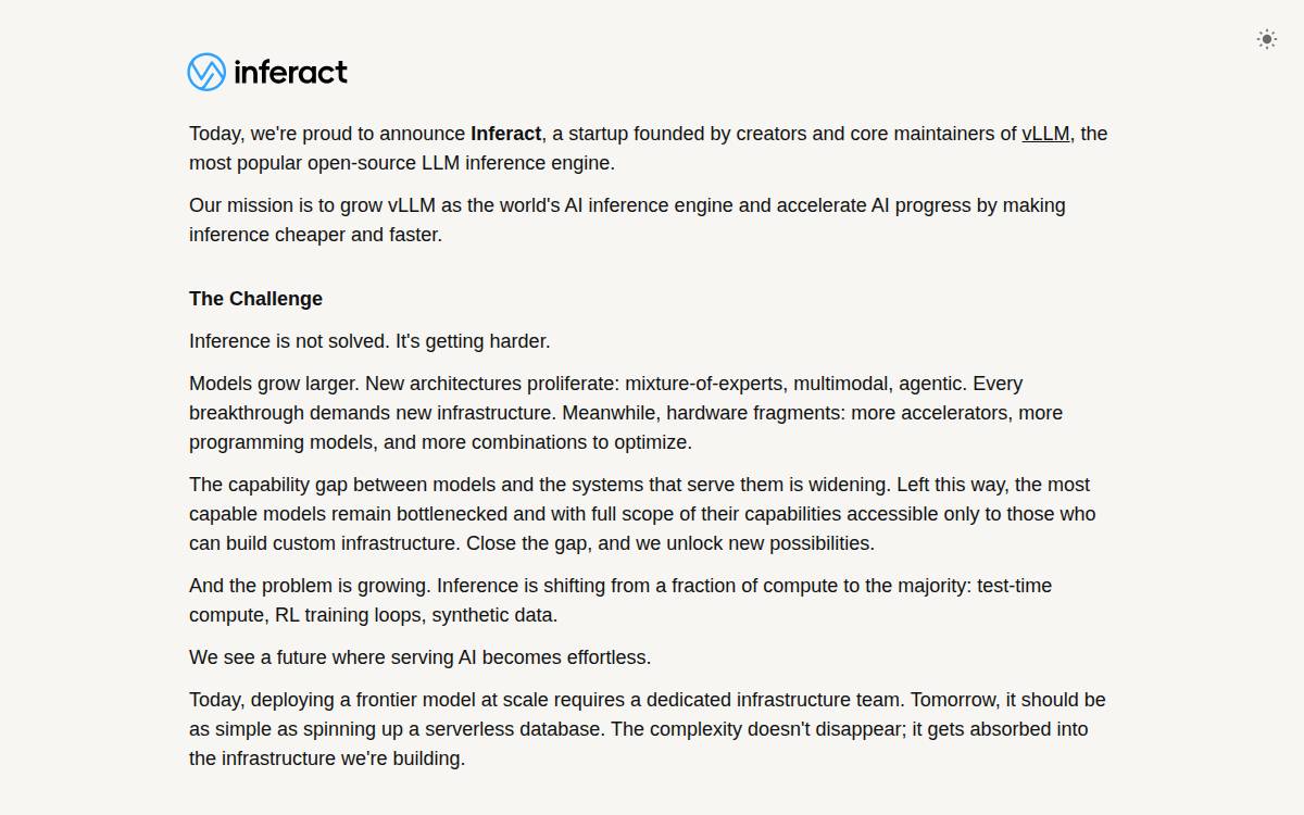 Inferact website preview