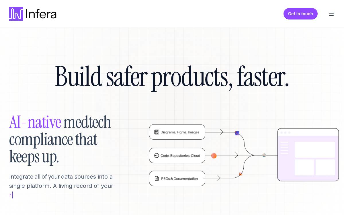 Infera Health website preview