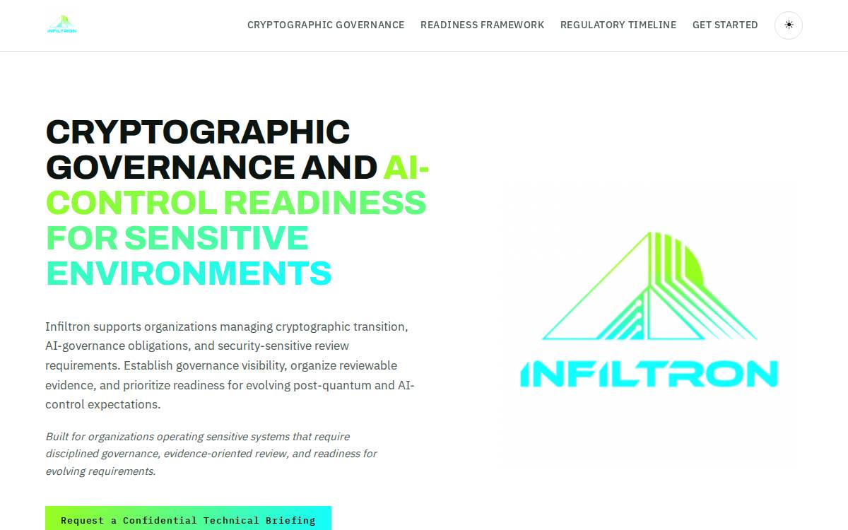 Infiltron Software Suite & Application website preview
