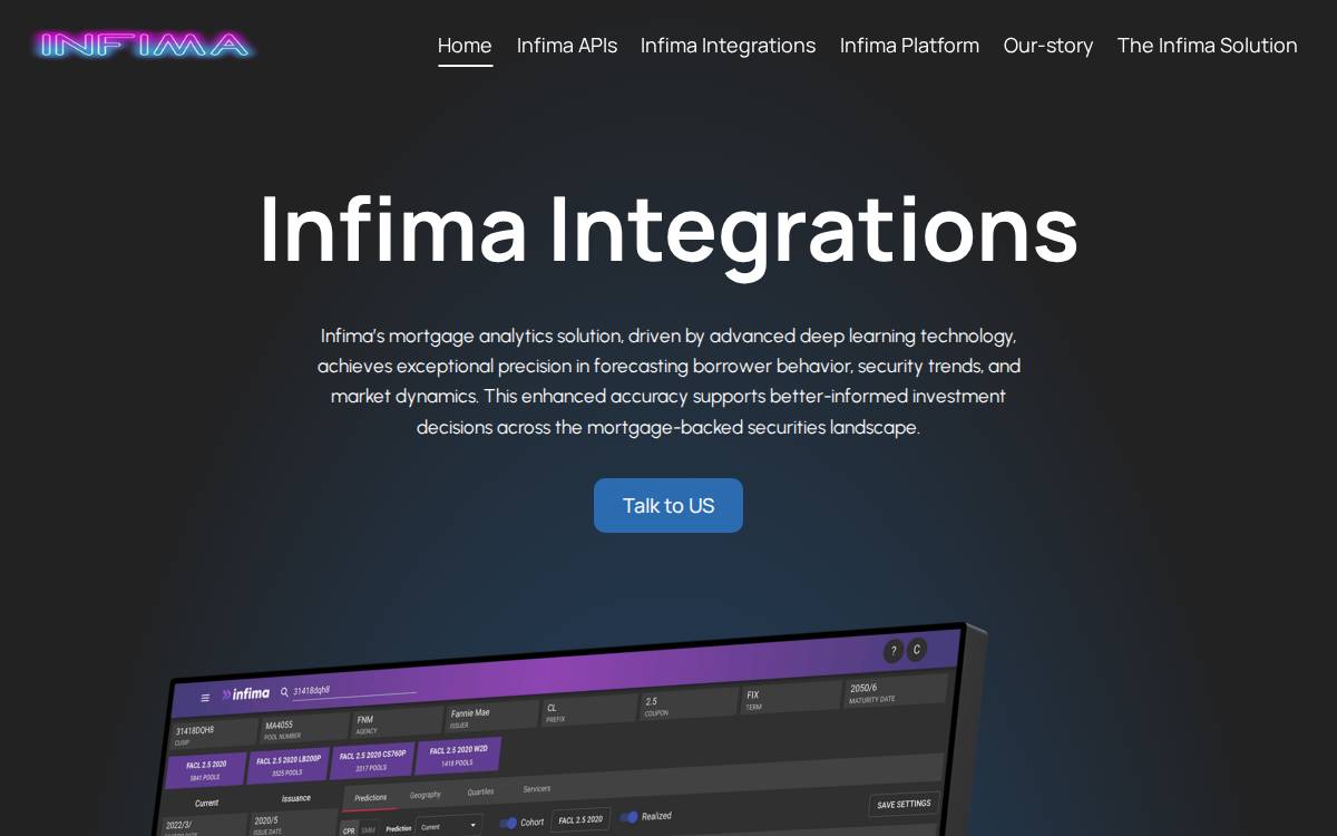 infima website preview