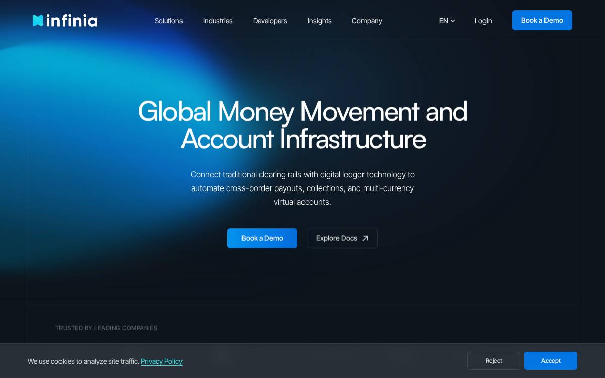 Infinia website preview