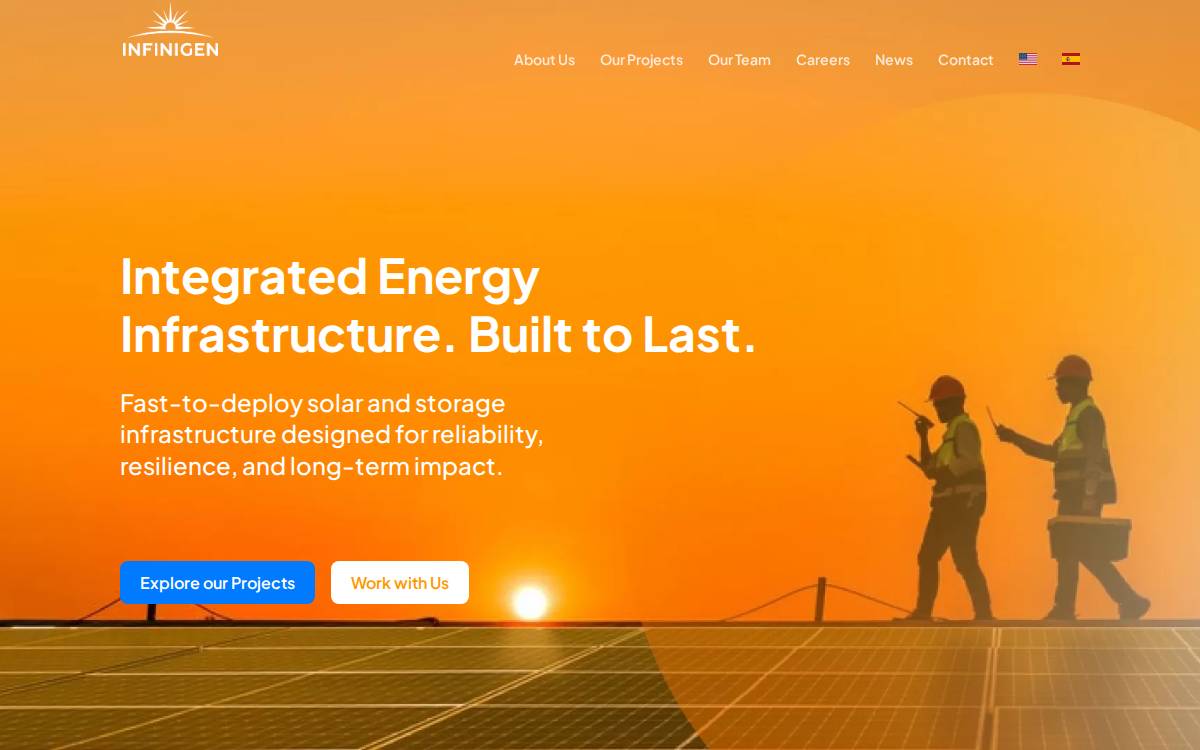 Infinigen website preview
