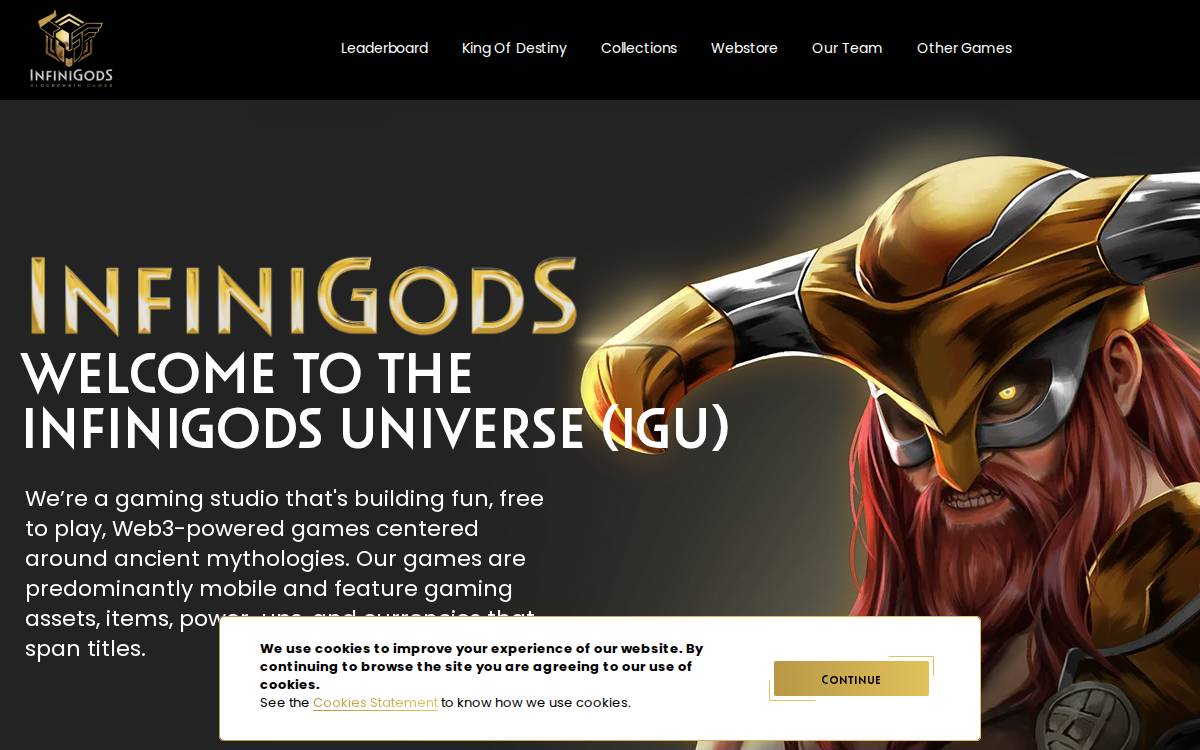 Infinigods website preview