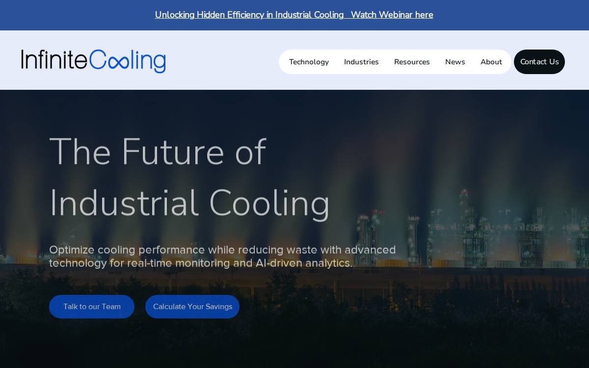 Infinite Cooling website preview