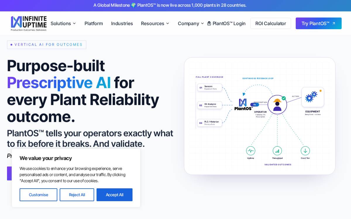 Infinite Uptime website preview