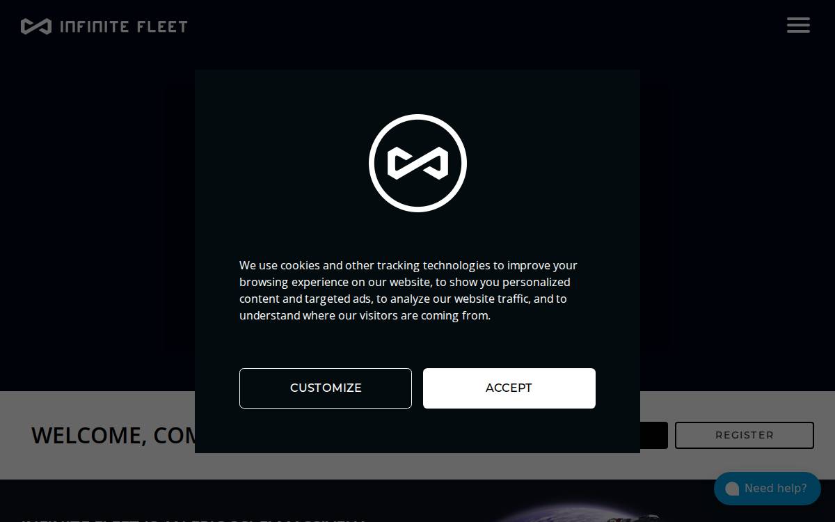 Infinite Fleet website preview