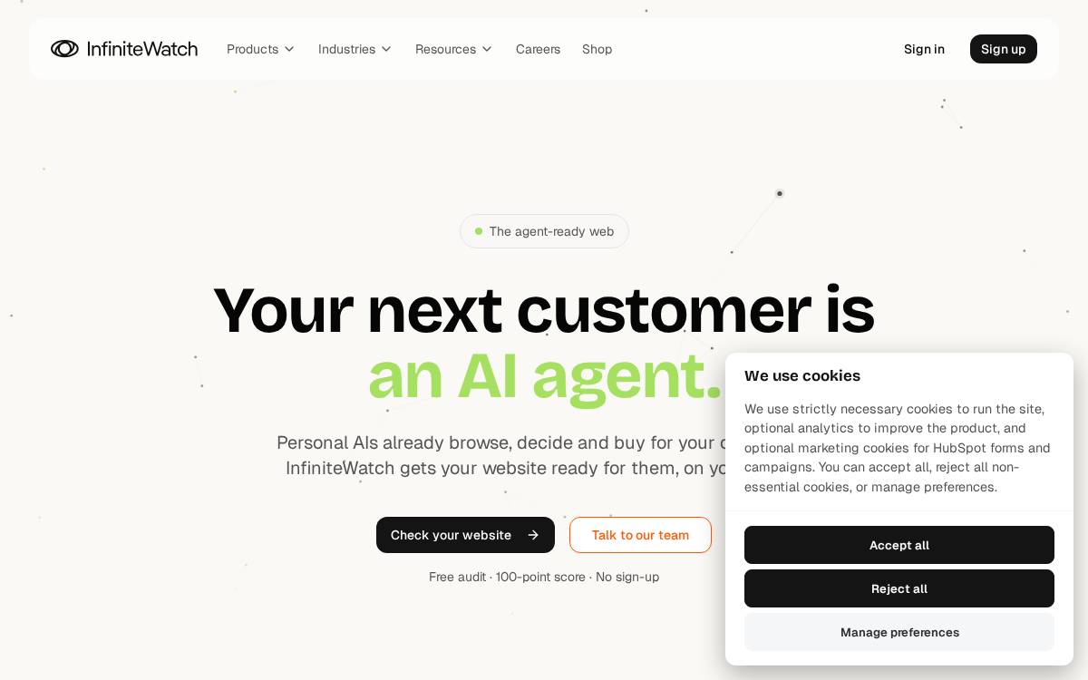Infinitewatch website preview