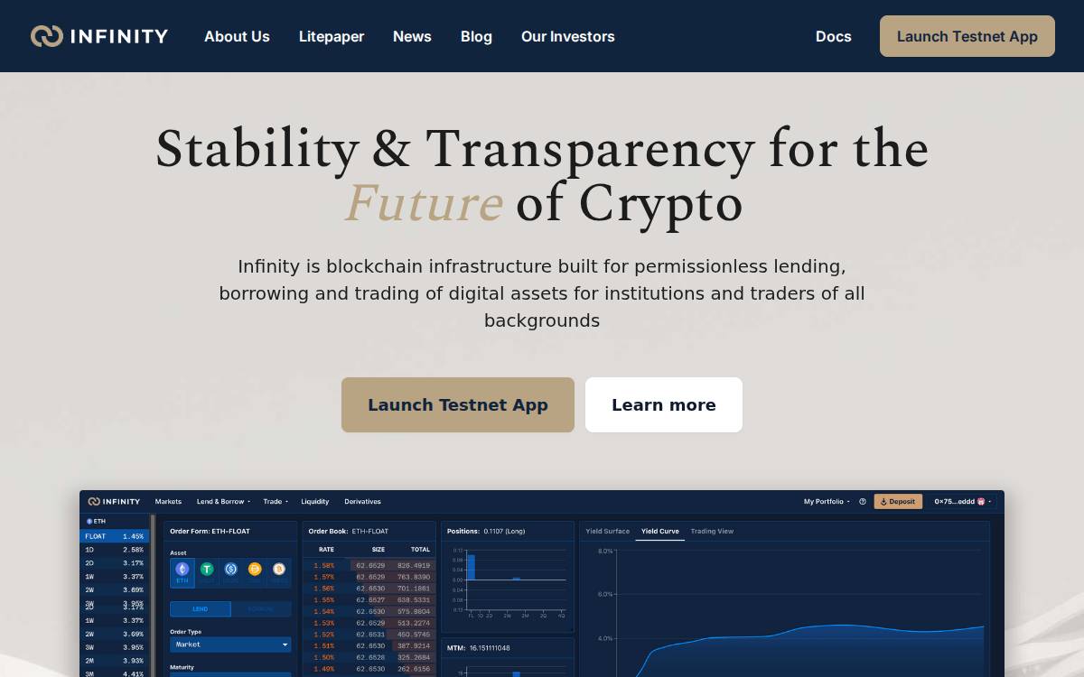 Infinity website preview