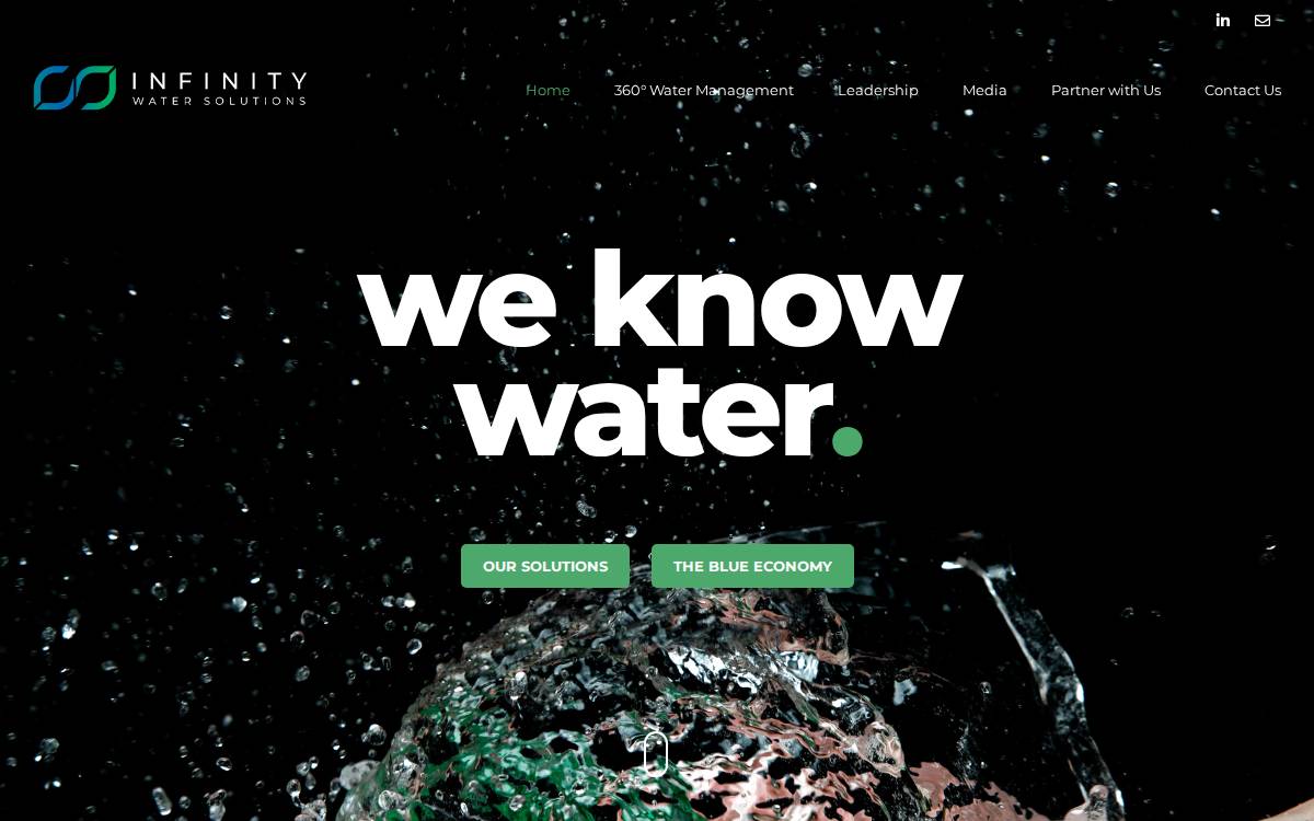Infinity Water Solutions website preview