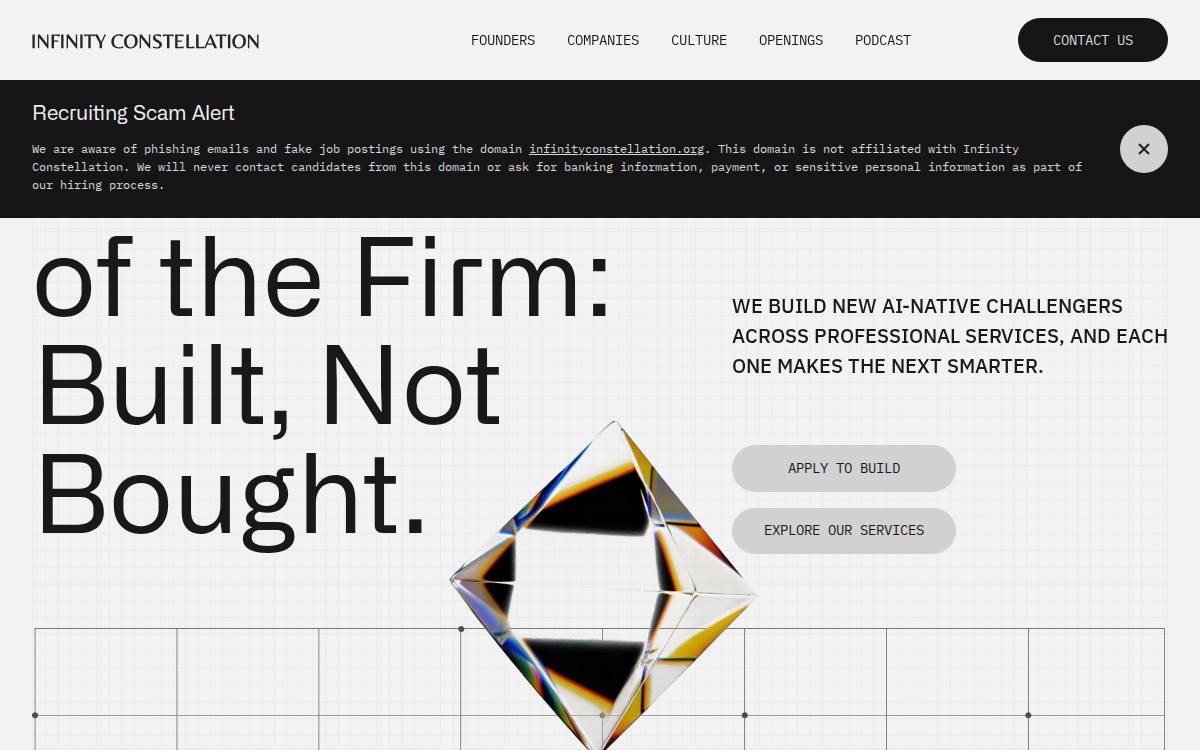 Infinityconstellation website preview