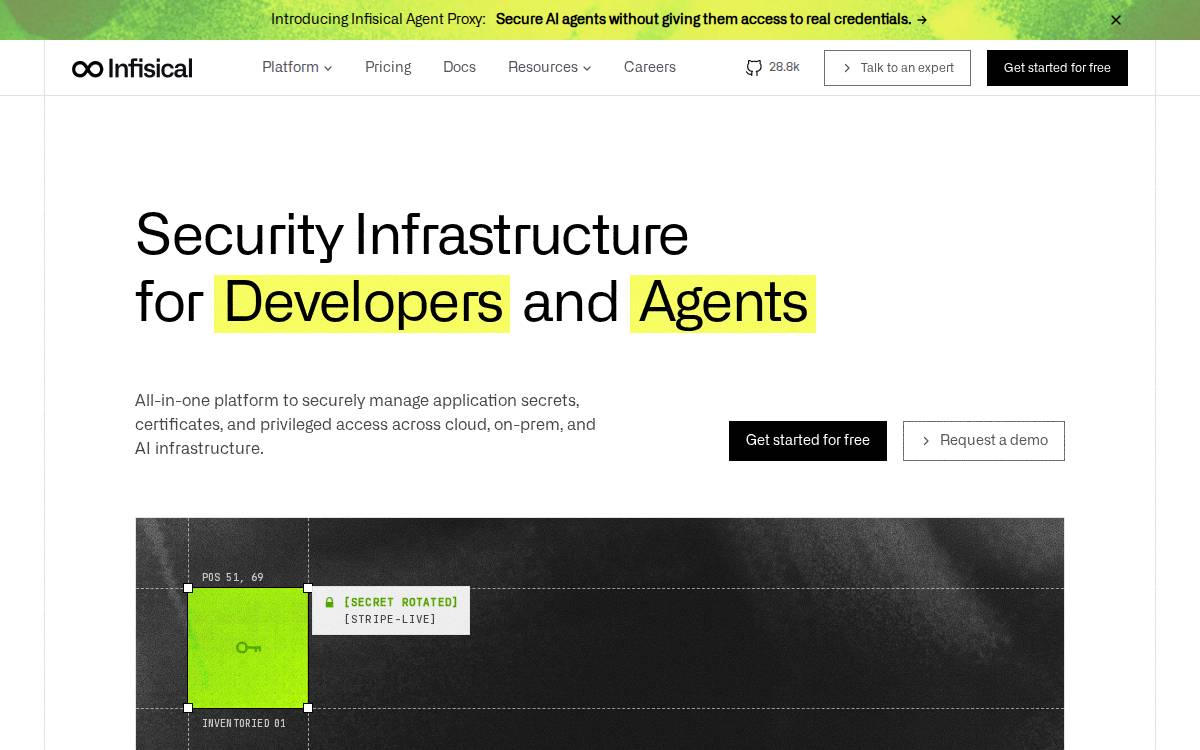 Infisical website preview