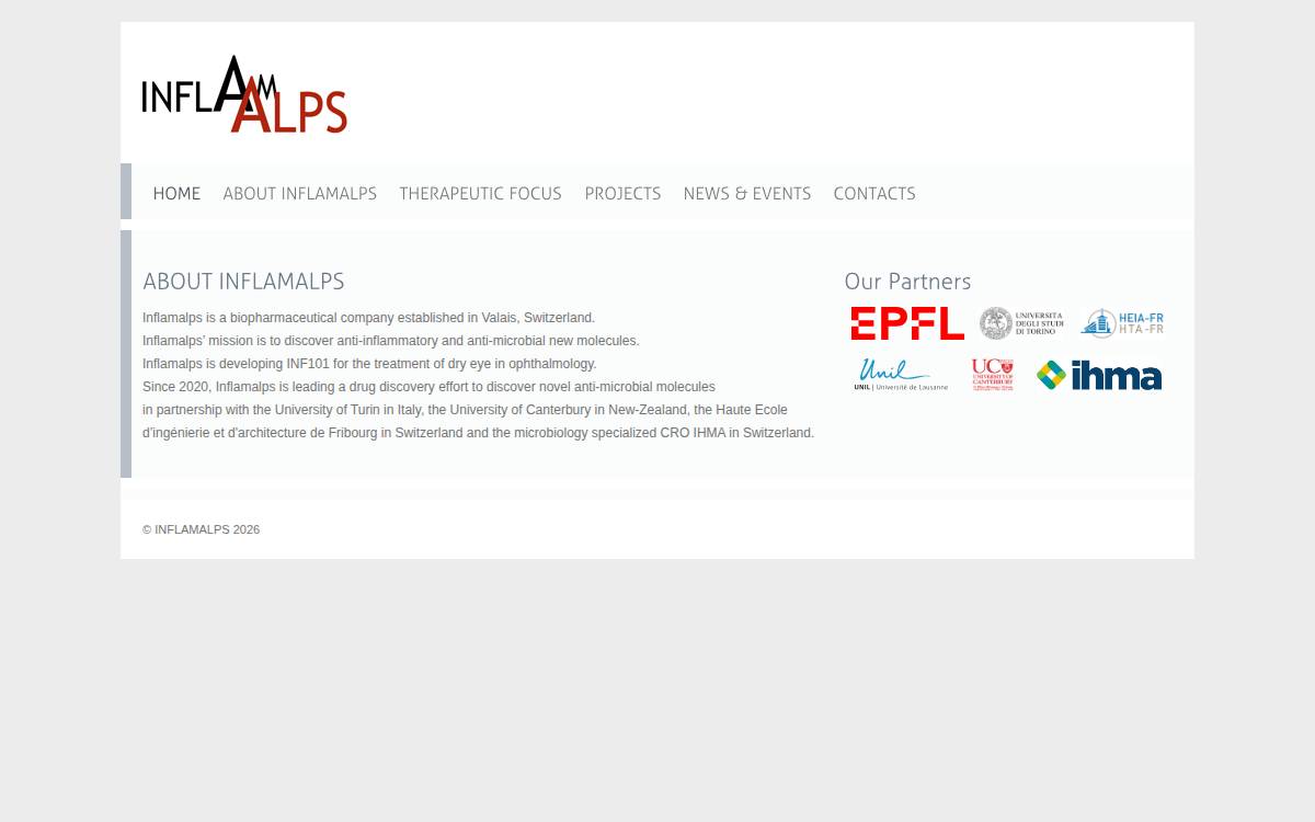Inflamalps website preview