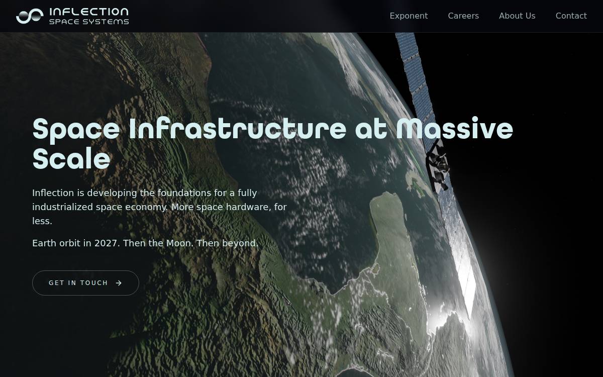 Inflection Space Systems website preview