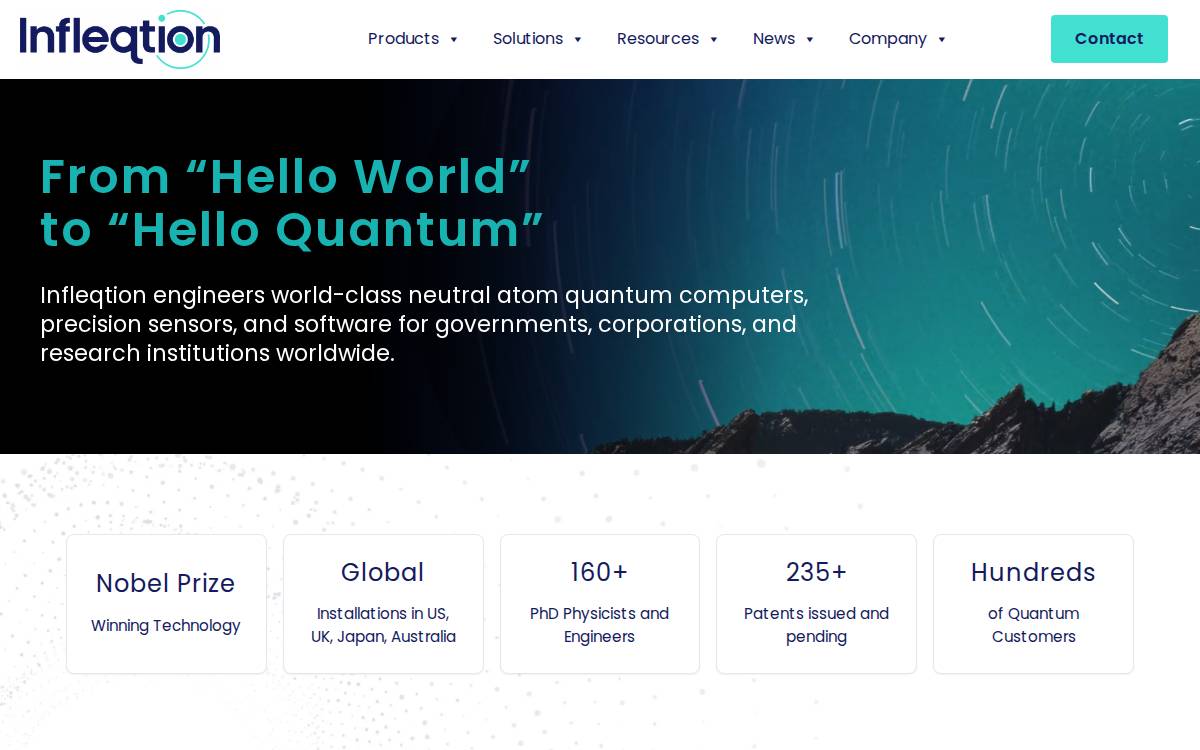 Infleqtion website preview