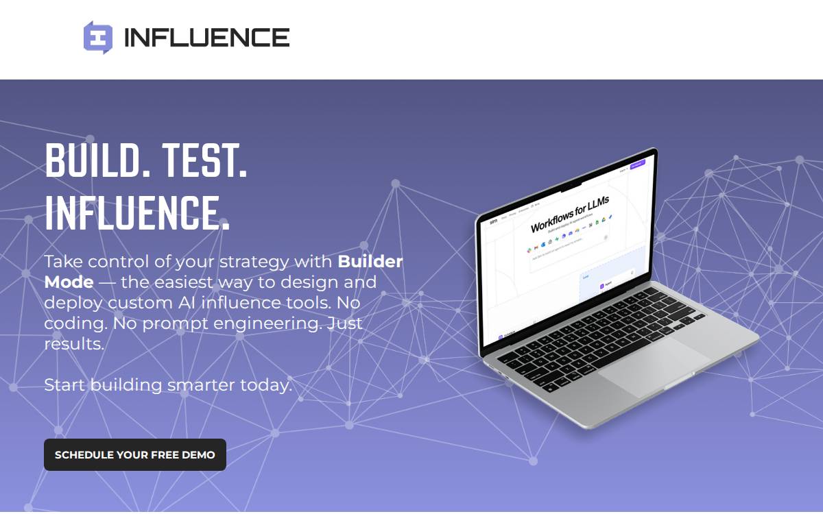 Influence Apps website preview