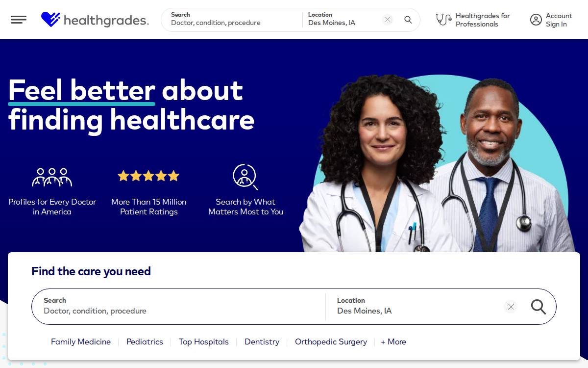 Influence Health website preview