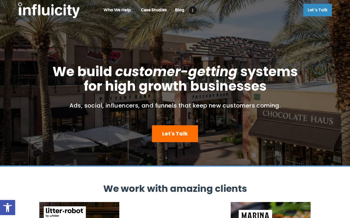 Influicity website preview