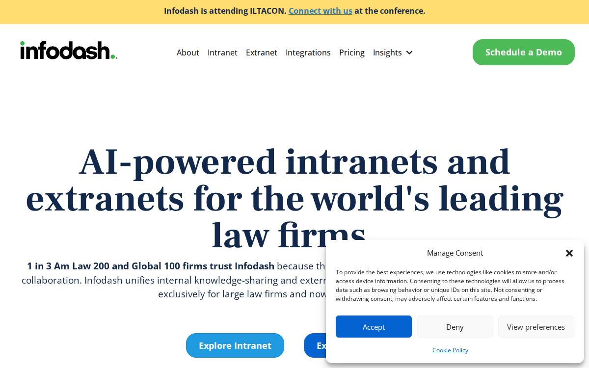 Infodash website preview