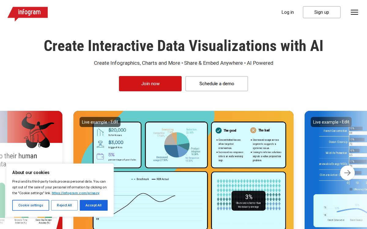 Infogram website preview
