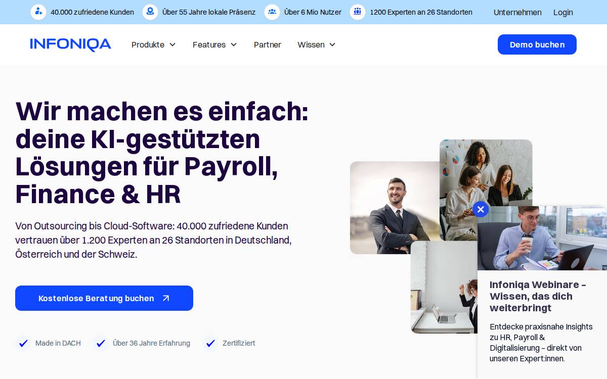 Infoniqa Holding Gmbh, Wels website preview