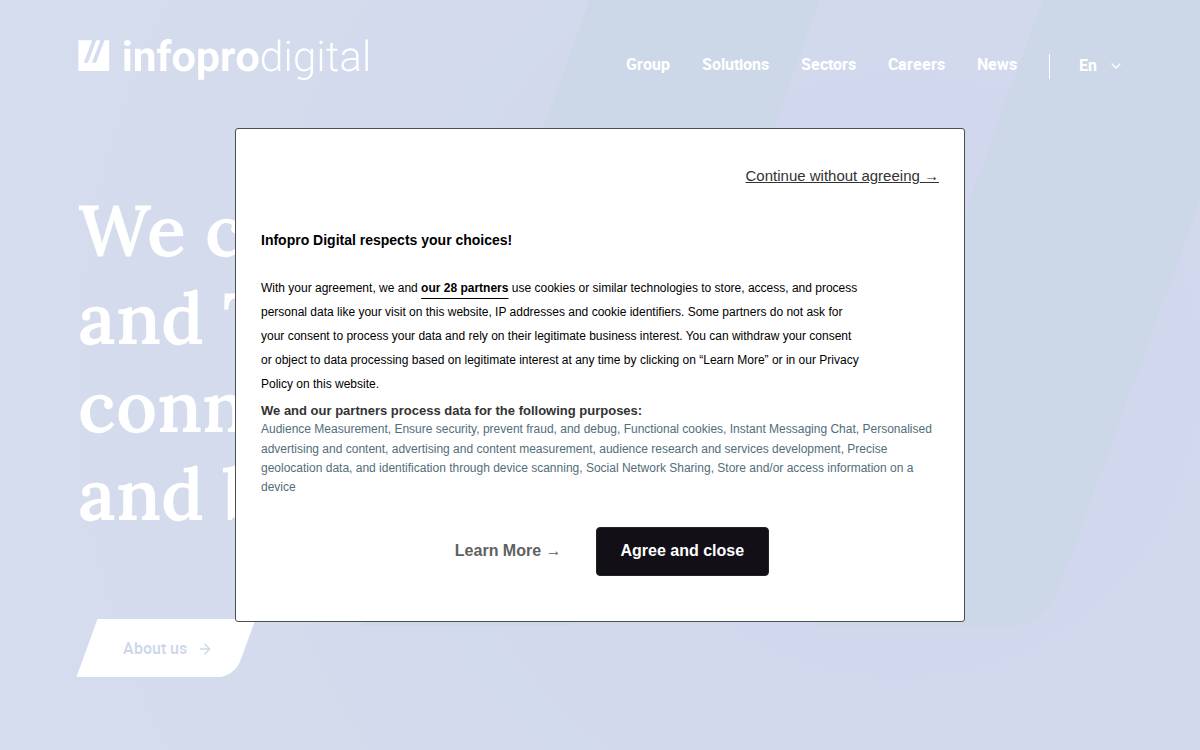 Infopro Digital website preview