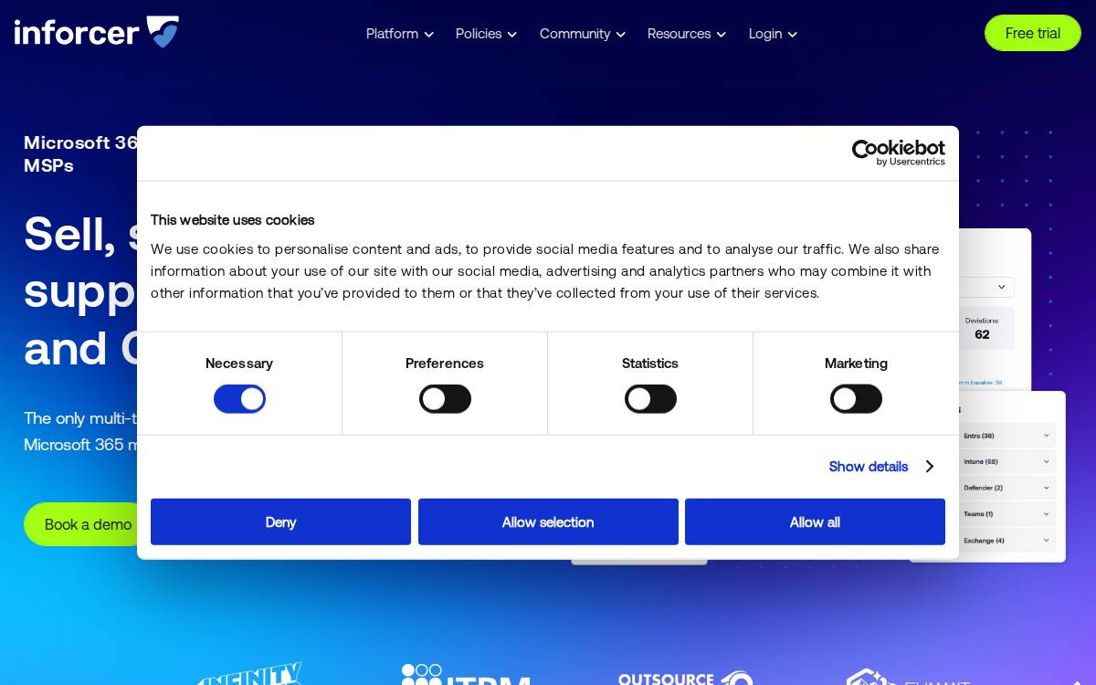 inforcer website preview
