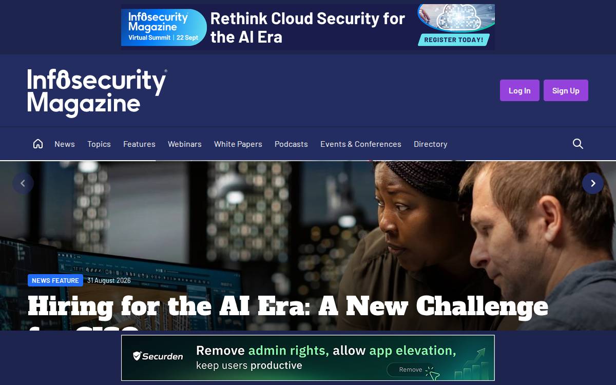 Infosecurity Magazine website preview