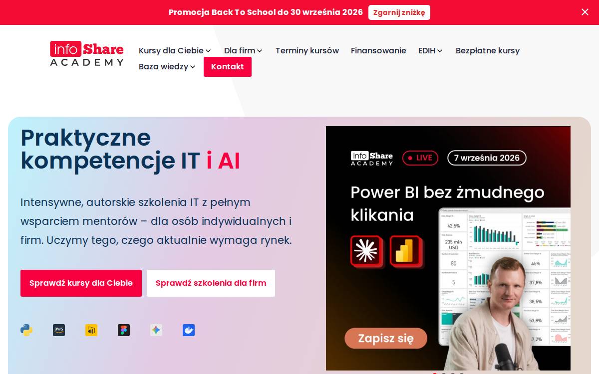 infoShare Academy website preview
