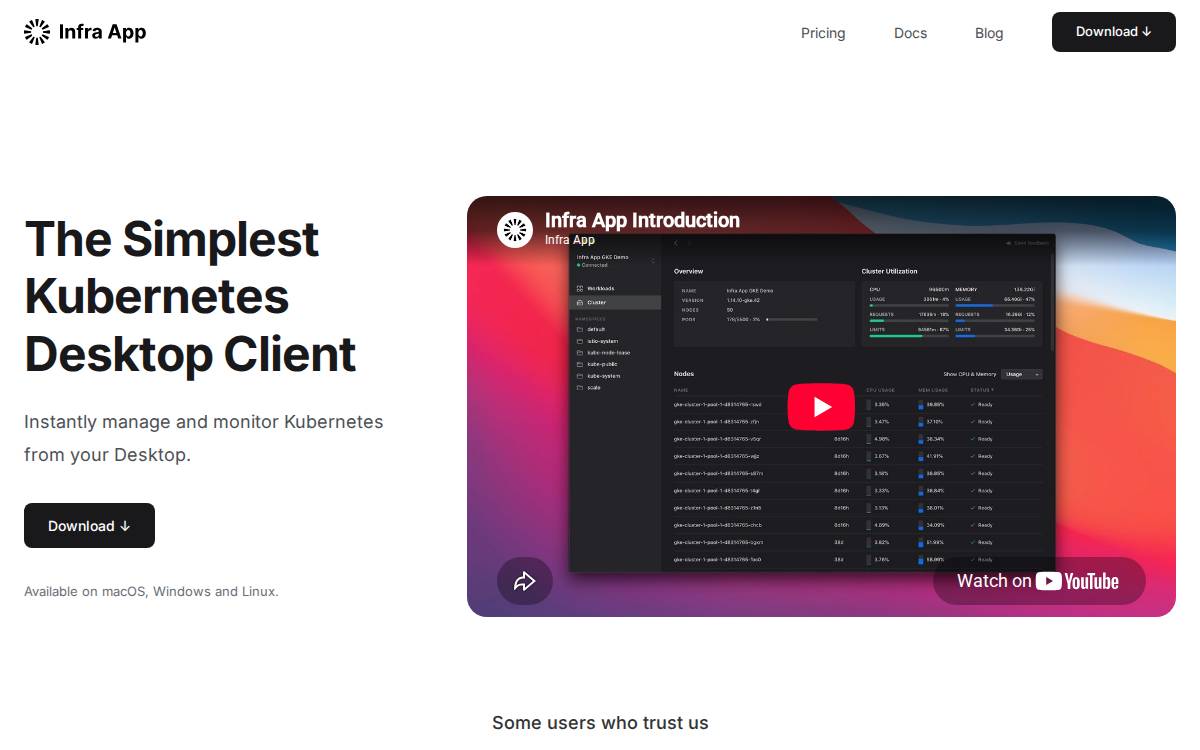 Infra website preview