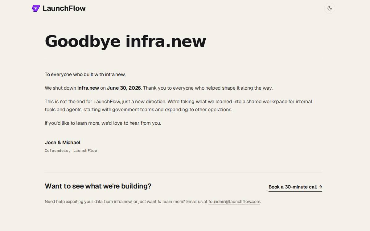 infra.new website preview