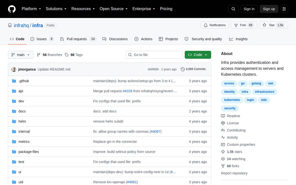Infra website preview