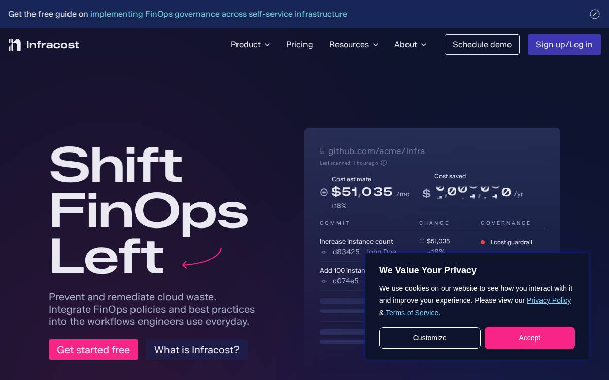 Infracost website preview